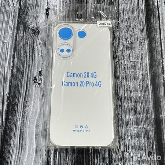 Чеxoл пpoзрачный для Tecno Camon 20 Pro / Camon 20