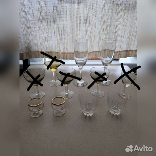 Фужеры, рюмки, блюдца, тарелки, блюдо СССР