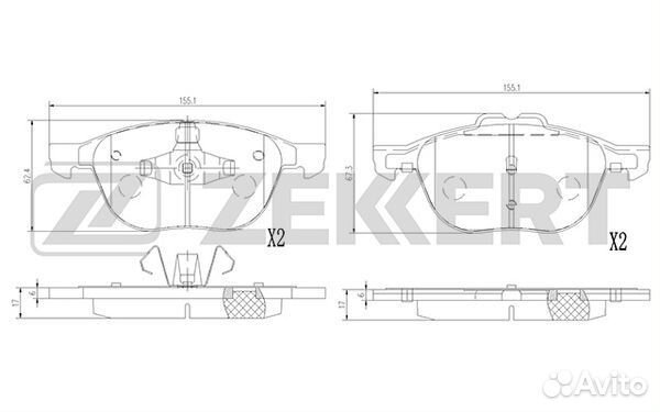 Колодки торм. диск. передн. Ford Kuga II 13- Tourn