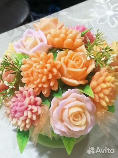 Мыло ручной работы, букеты