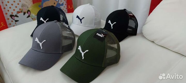 Кепка сетка Pumа зелёная и серая остались