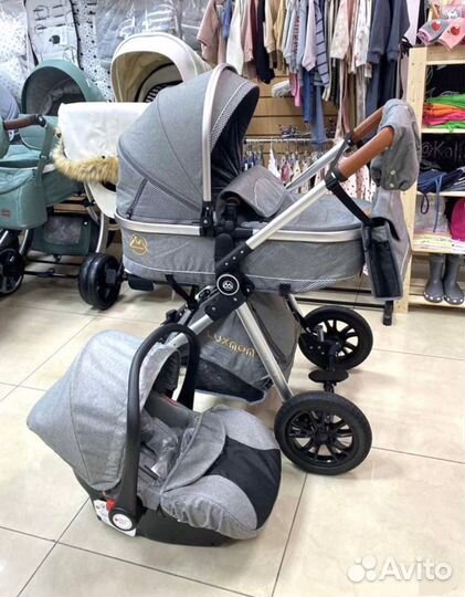 Коляска 3в1 Новая качество (компактная)