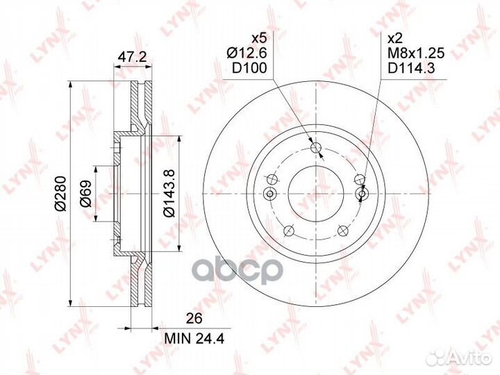 BN-1556 диск тормозной передний Kia Ceed, Hyun