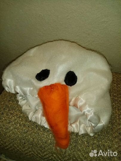 Новогодний костюм Снеговик (накидка и шапка)