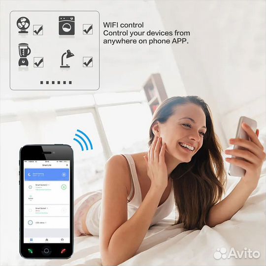 Умная WiFi розетка, управление голосовое и телеф