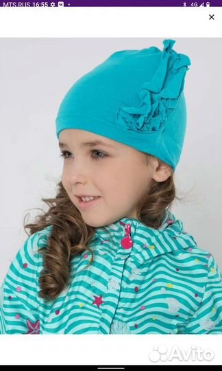 Шапка трикотажная для девочки р. 50-52