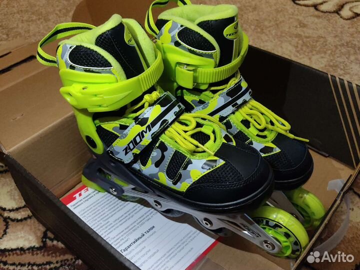 Роликовые коньки детские раздвижные размер 34-37