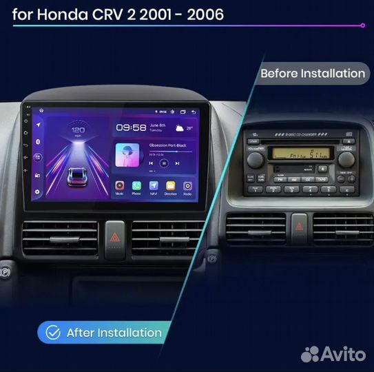 Магнитолла 2 din Android Honda CR-V 2001-2006г