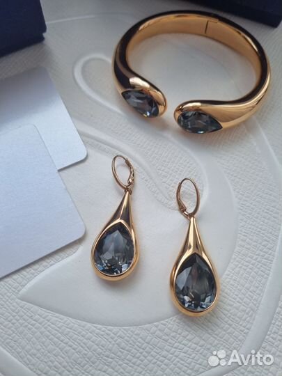 Серьги капли браслет Drop Swarovski оригинал