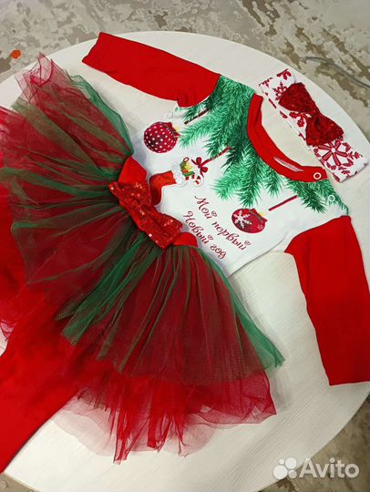 Новогодний костюм 6-9 месяцев