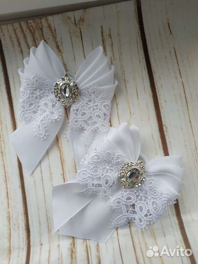 Банты для волос белые