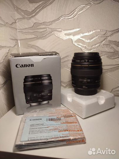 Объектив Canon EF 100mm f/2 USM Комплект