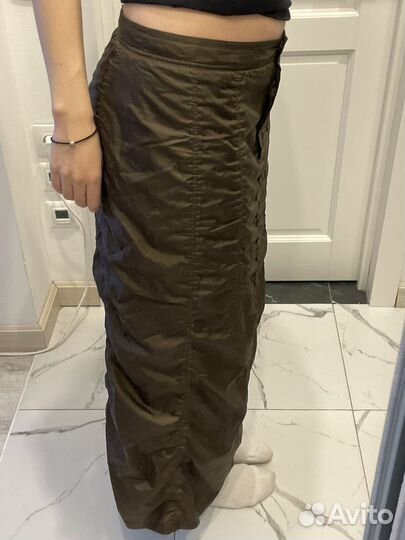 Винтажная юбка макси из плащевки