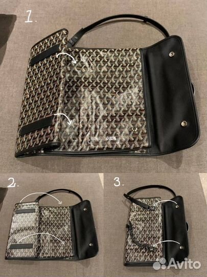 Мужской кожаный рюкзак портфель Goyard