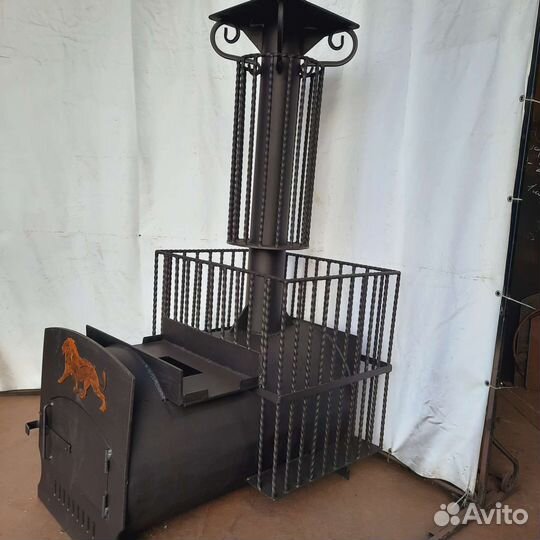 Печь для бани с выносом и увеличенной каменкой