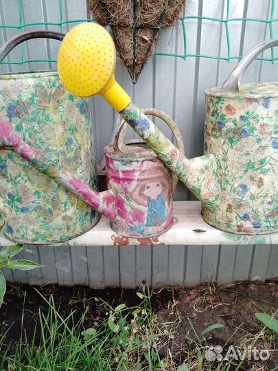 Лейка садовая интерьерная оцинкованная