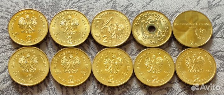 Монеты Польши 2 злотых 1996 - 2012 г