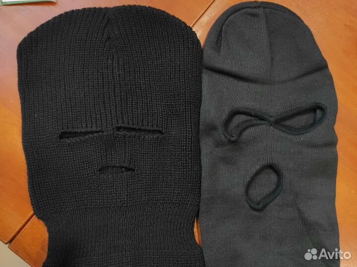 Балаклава черная шапка с дырками для глаз от ветра