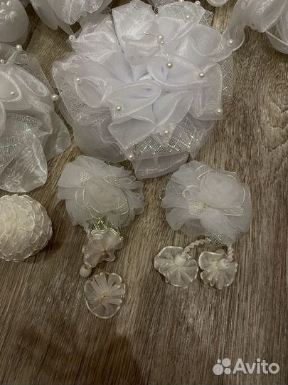 Банты для волос белые