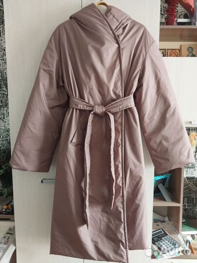 Пуховик оверсайз зимний с капюшоном