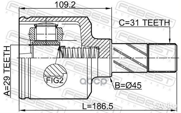 ШРУС внутр левый fiat ducato 2006- 2811-duclh 2