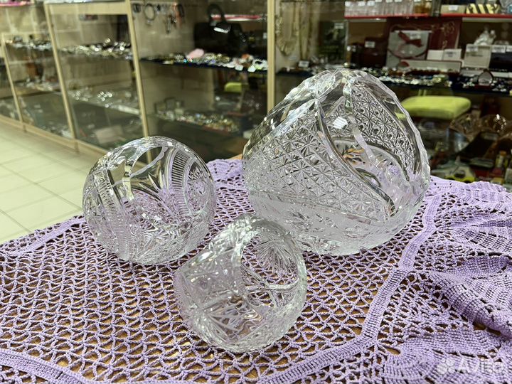 Конфетница хрустальная корзинка