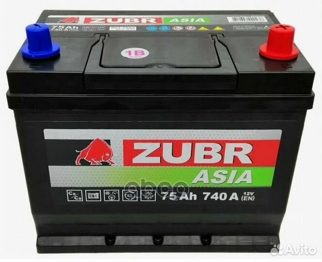 Zubr Premium Asia 75Ah740 A.,Обратная, R+ 261x