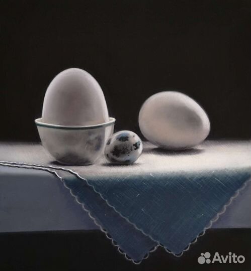 Картина пастель Натюрморт с яйцами