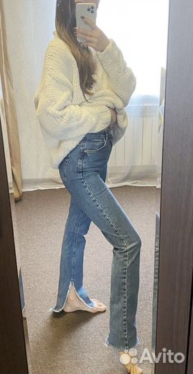 Джинсы с разрезами Zara 34