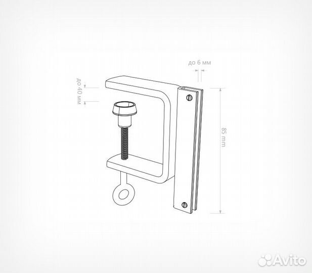 Струбцина с вертик П-держат. вывес clamp holder-90