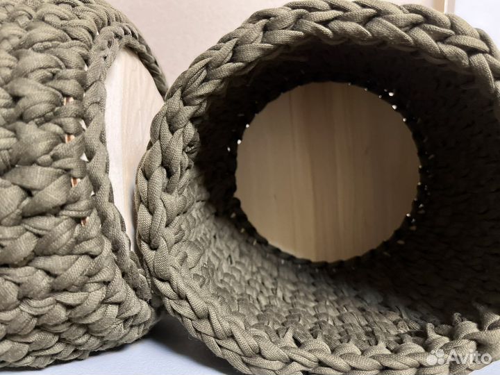 Корзинка из трикотажной пряжи