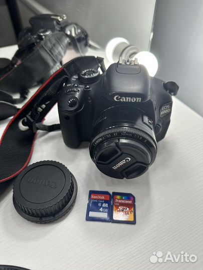 Фотоаппарат canon 600d +объектив 50 mm 1:1.8