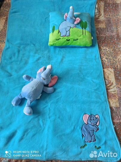 Комплект детский: плед, подушка, игрушка