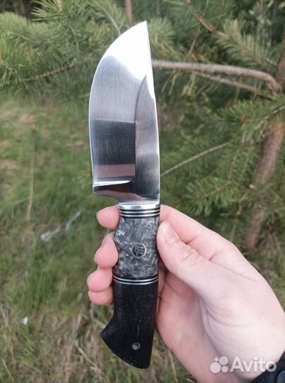 Шкуросъемный нож ручной работы из стали х12мф