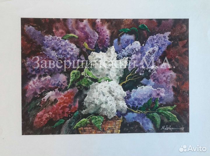Картины Акварель натюрморты Завершинский М.А