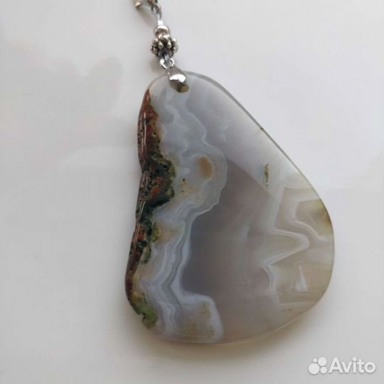 Бусы из яшмы + кулон агат натуральный камень