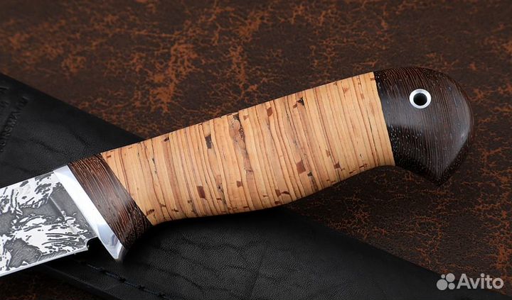 Нож Голец сталь D2, рукоять береста