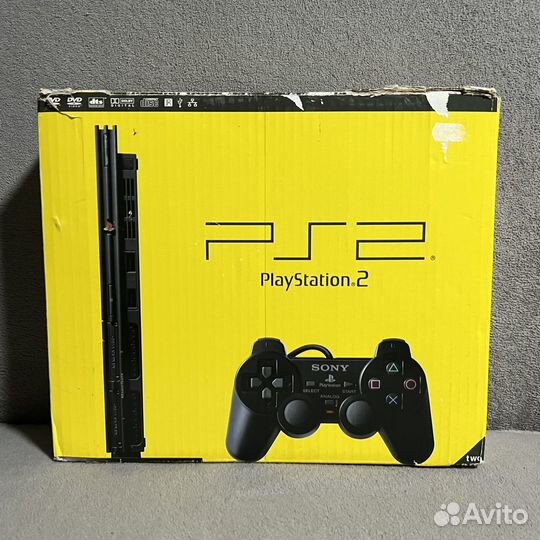 PlayStation 2 Slim 77008 (Игры, 2 Геймпада)