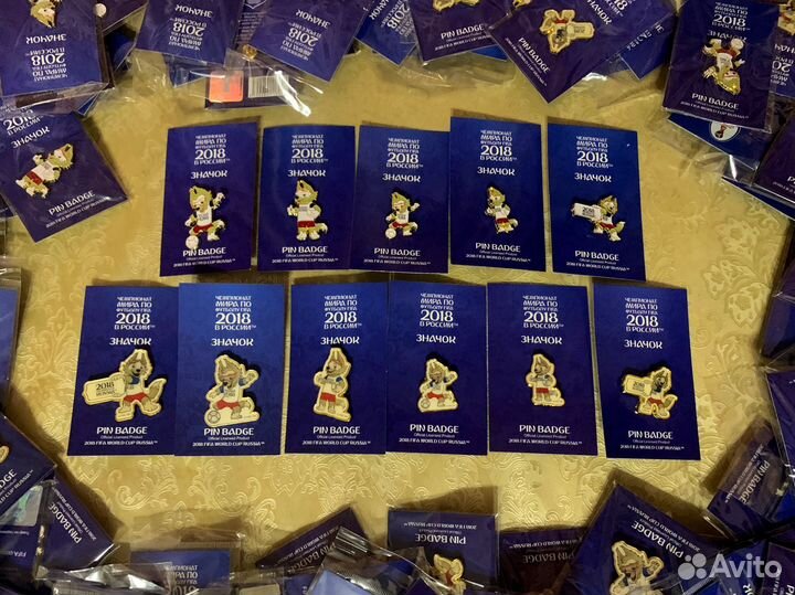 Оптовый лот. 100 Значков Забивака Fifa Чм 2018