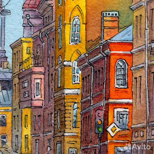 Картина. Акварель. Санкт-Петербург