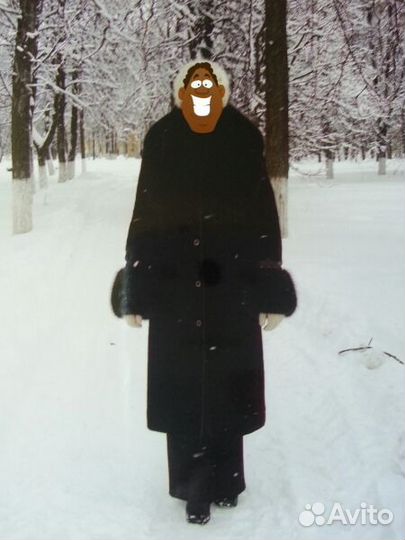 Шуба (мутон и песец)