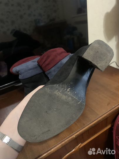 Замша сапоги женские весенние 40 размер
