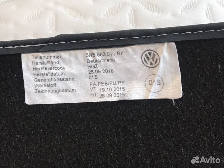 Коврики салона Volkswagen Tiguan (оригинал тканевы