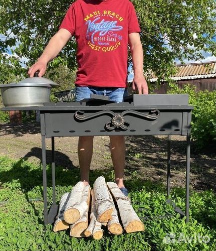 Мангал под казан и шампура с полками 3мм ГОСТ