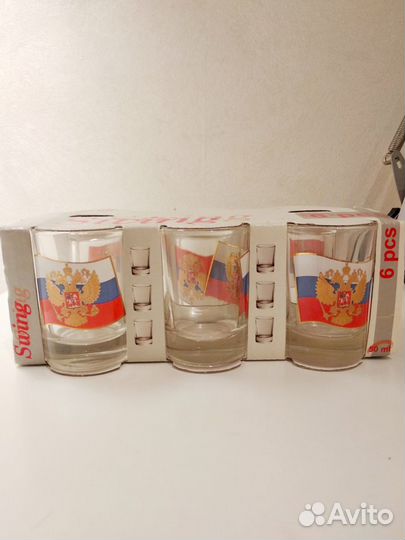 Набор Стопок с флагом и гербом России