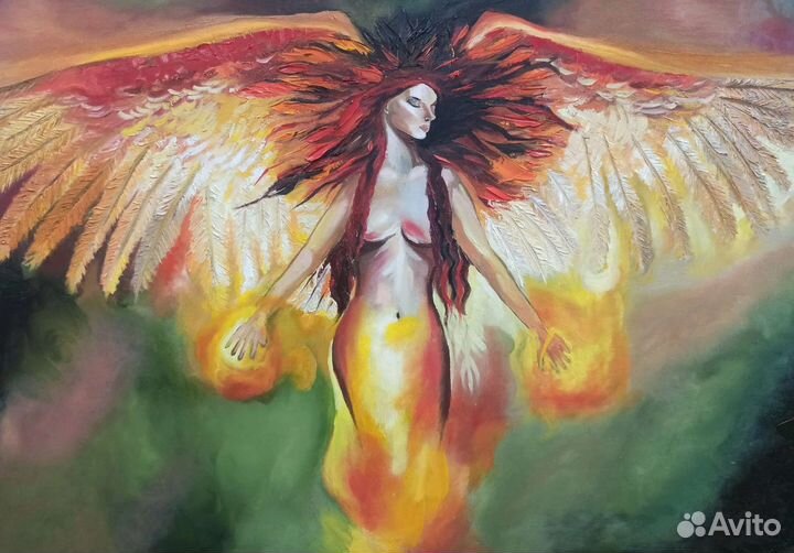 Картина маслом на холсте Феникс
