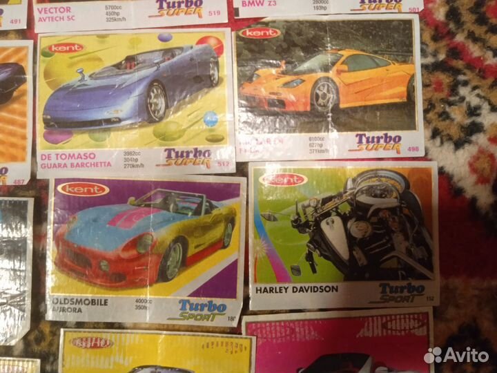 Вкладыши от жвачек Turbo Super