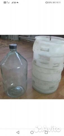 Бутыль стеклянная 20л и крышки