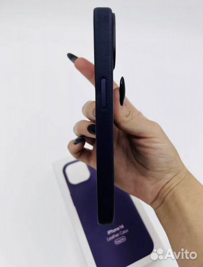 Кожанный чехол для iPhone 14 Leather Case MagSafe