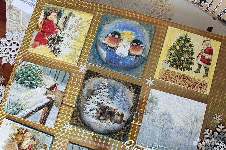 Новогодние флажки гирлянда Зверята